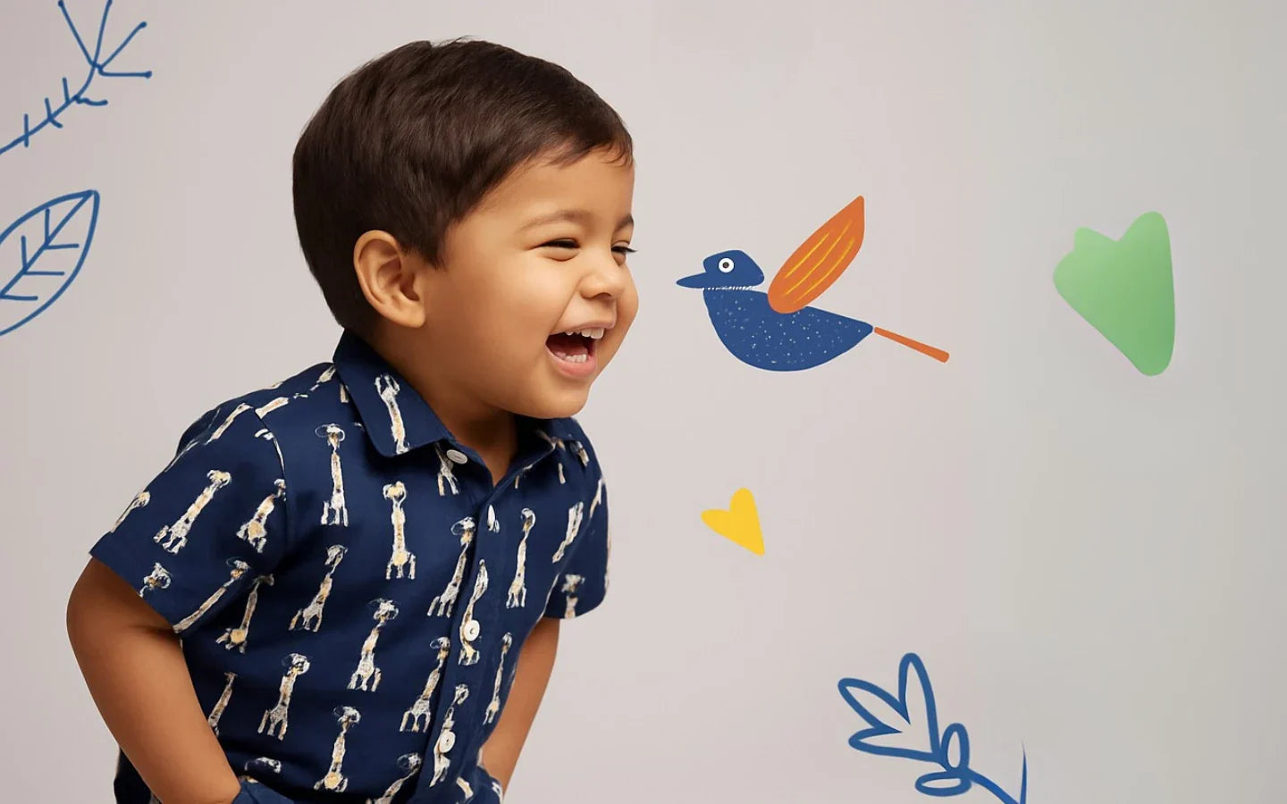 Toddler in heritage-inspired coord set smiling